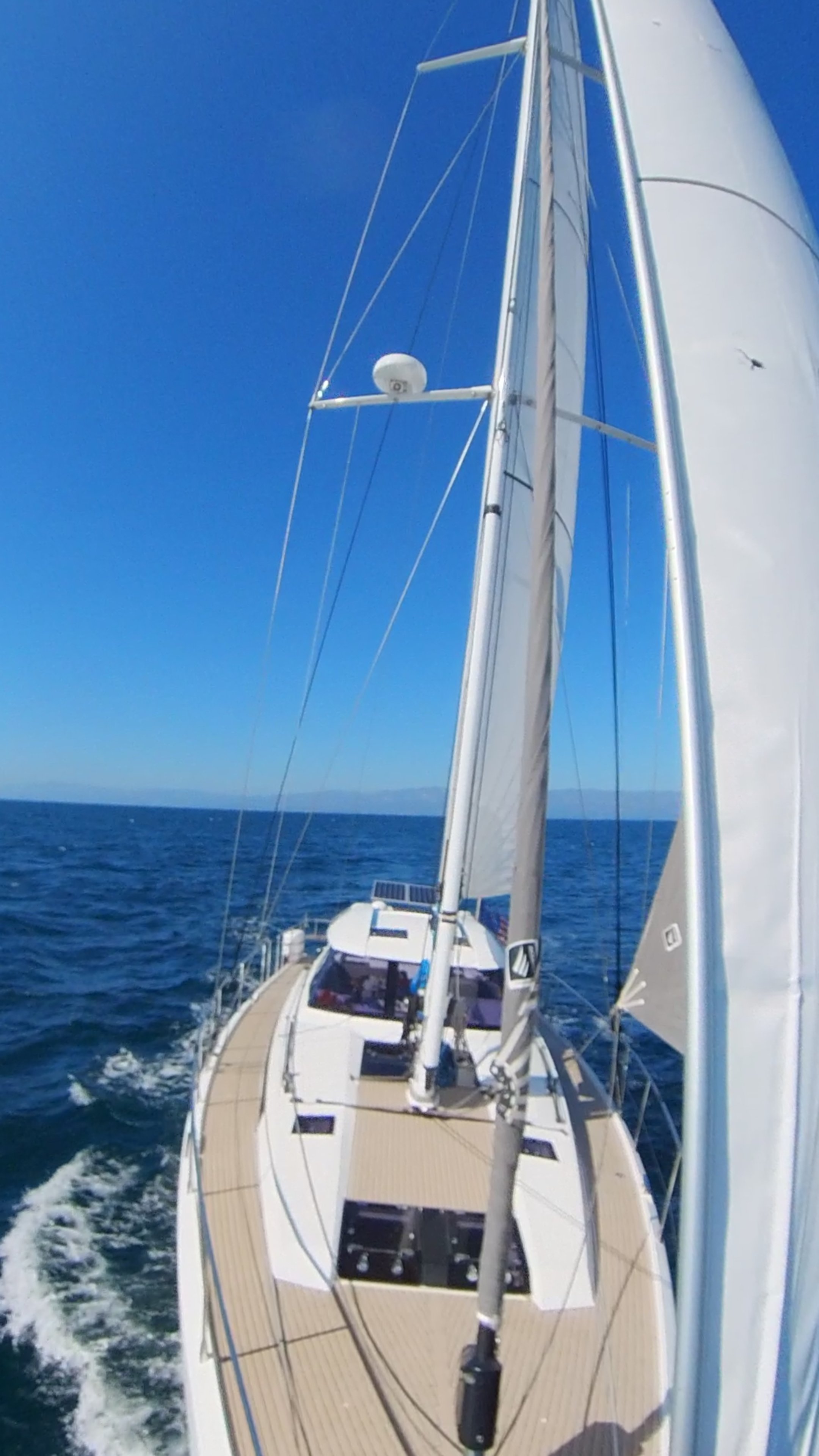 Looking at an Amel 50 under sail