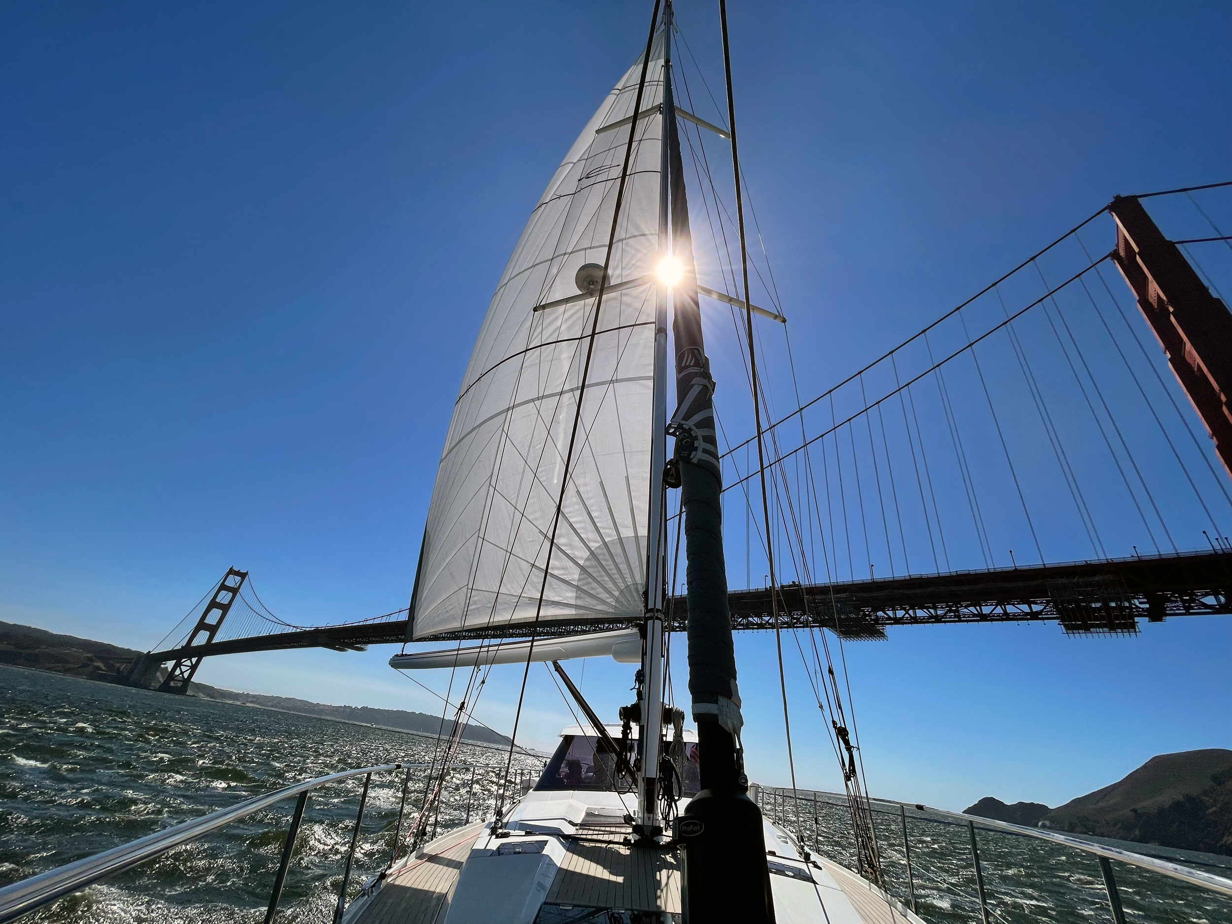 Sailing under the Golden Gate Bridge