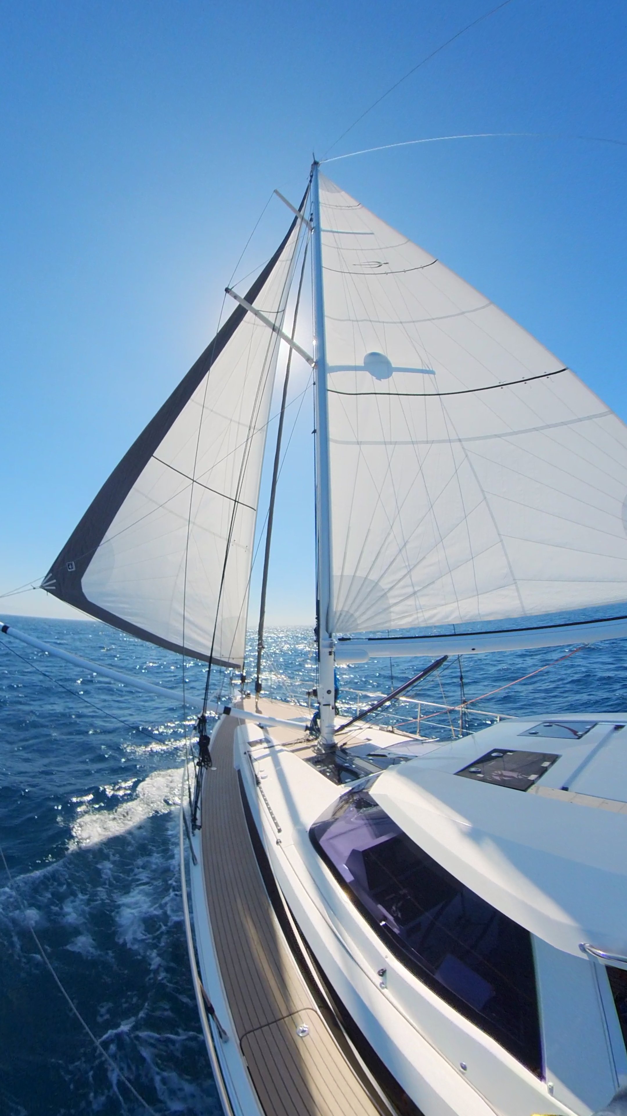 Boat sailing wing-on-wing