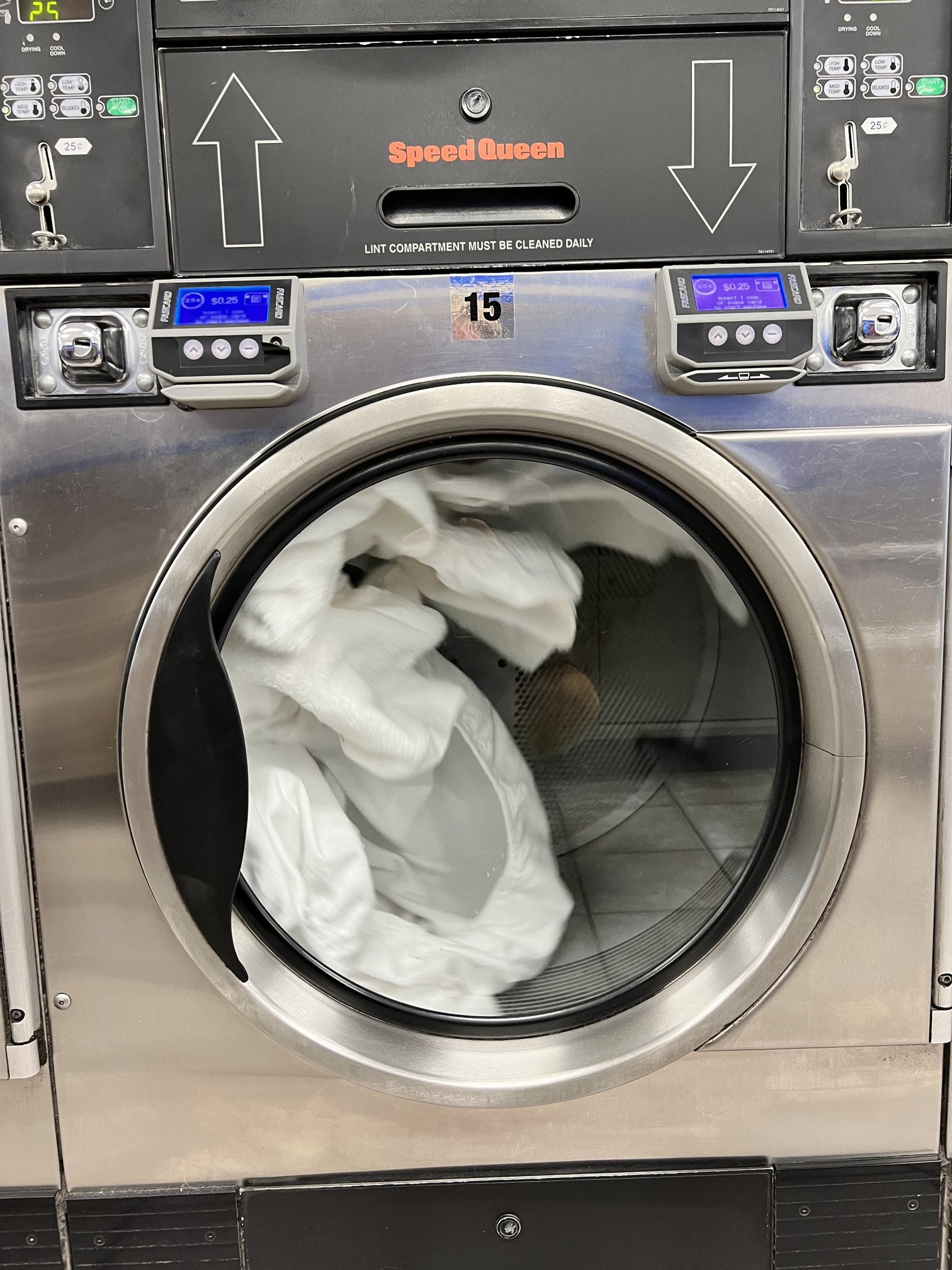 Large drier at a laundromat