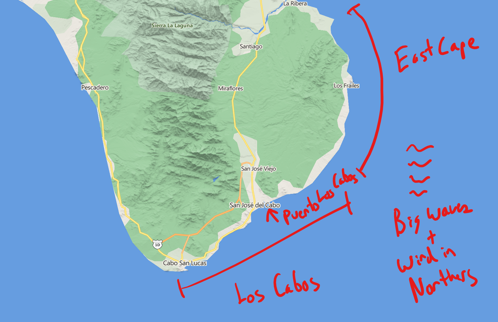 Map of Los Cabos
