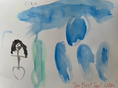 Mondos beach surf lesson.